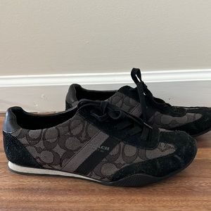 Worn Coach Kelsie Signature Sneakers black and gray Suede